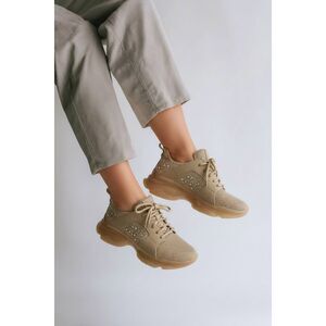 Steve Madden Tan Glitzy Sneakers Size 8.5